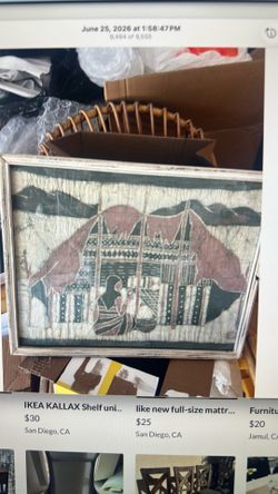 framed batik fabric
