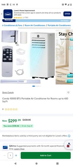 Candy 10,000 BTU Portable AC