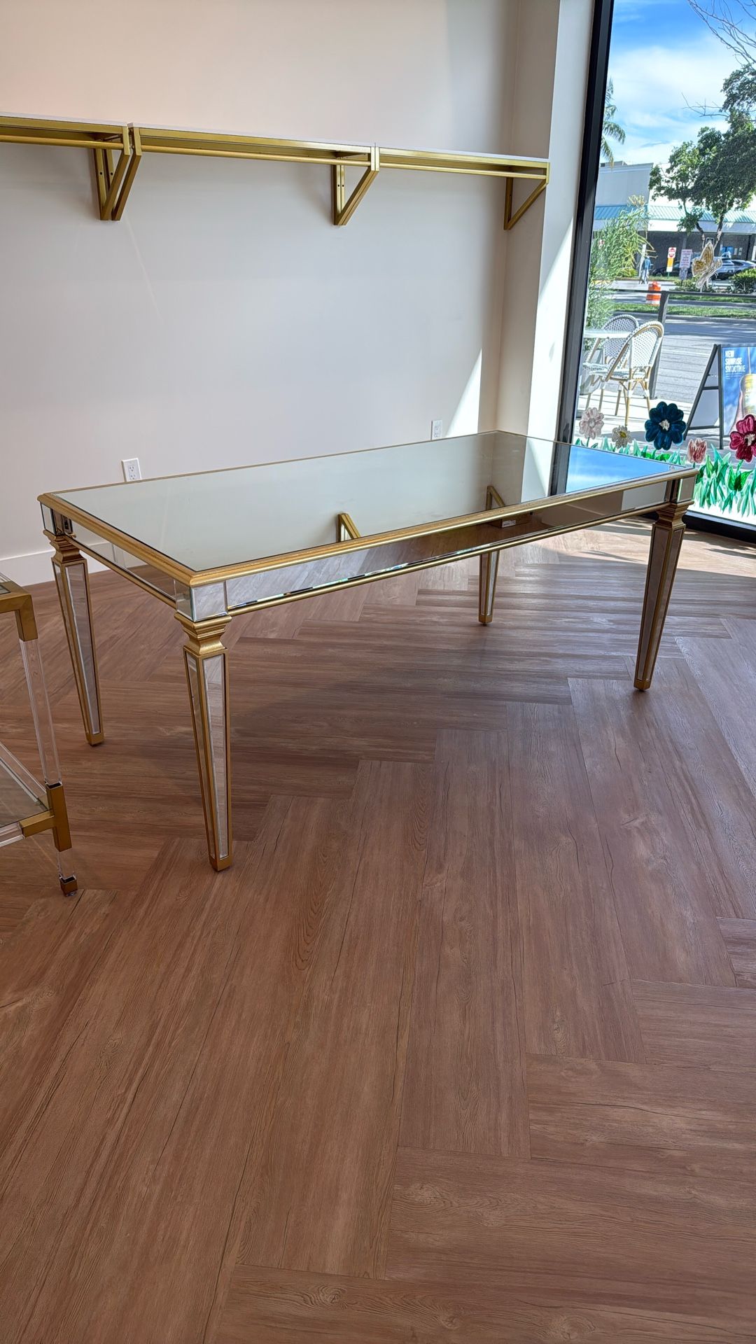 Beautiful Gold And Mirror Table