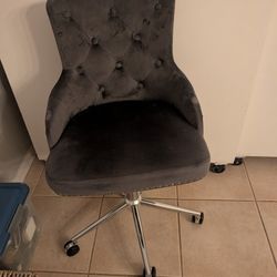 Grey Velour Office Chair 