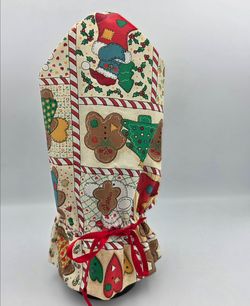 Christmas Handmade Decorative Wine Bottle Cover Sleeve Gingerbread 11.5" Gift Idea