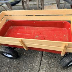 Kids Big Foot Wagon with Wooden Sides