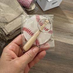 Baseball And Bat Keychains 