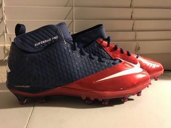 NEW Superbad Pro Navy/Red/White Hightop Football Cleats (S:14) BOX INCLUDED. GREAT HOLIDAY GIFT!