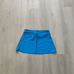 Neon blue mini skirt
