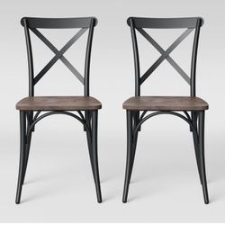 Set of 2 Malden French Bistro Dining Chair Matte Black - Threshold
