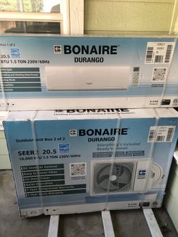 1,8000btu Bonaire Durango Mini Split Complete Ready to Install