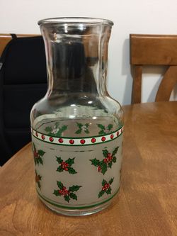 80’s Christmas orange juice Pitcher
