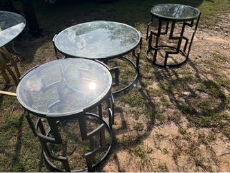 3 table glass set