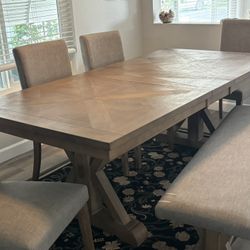 Living Spaces Dining Room  Wood Table 