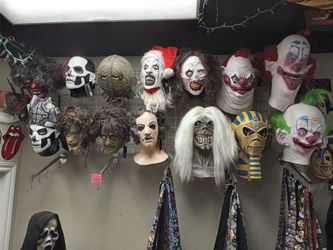 Latex mask Ghost, Terrifier, Killer Klowns,Iron Maiden, Leatherface