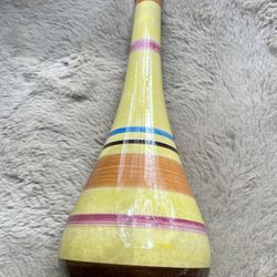 11.5”Vintage Striped Pottery Coffee House Liqueur Bottle Secia Portugal