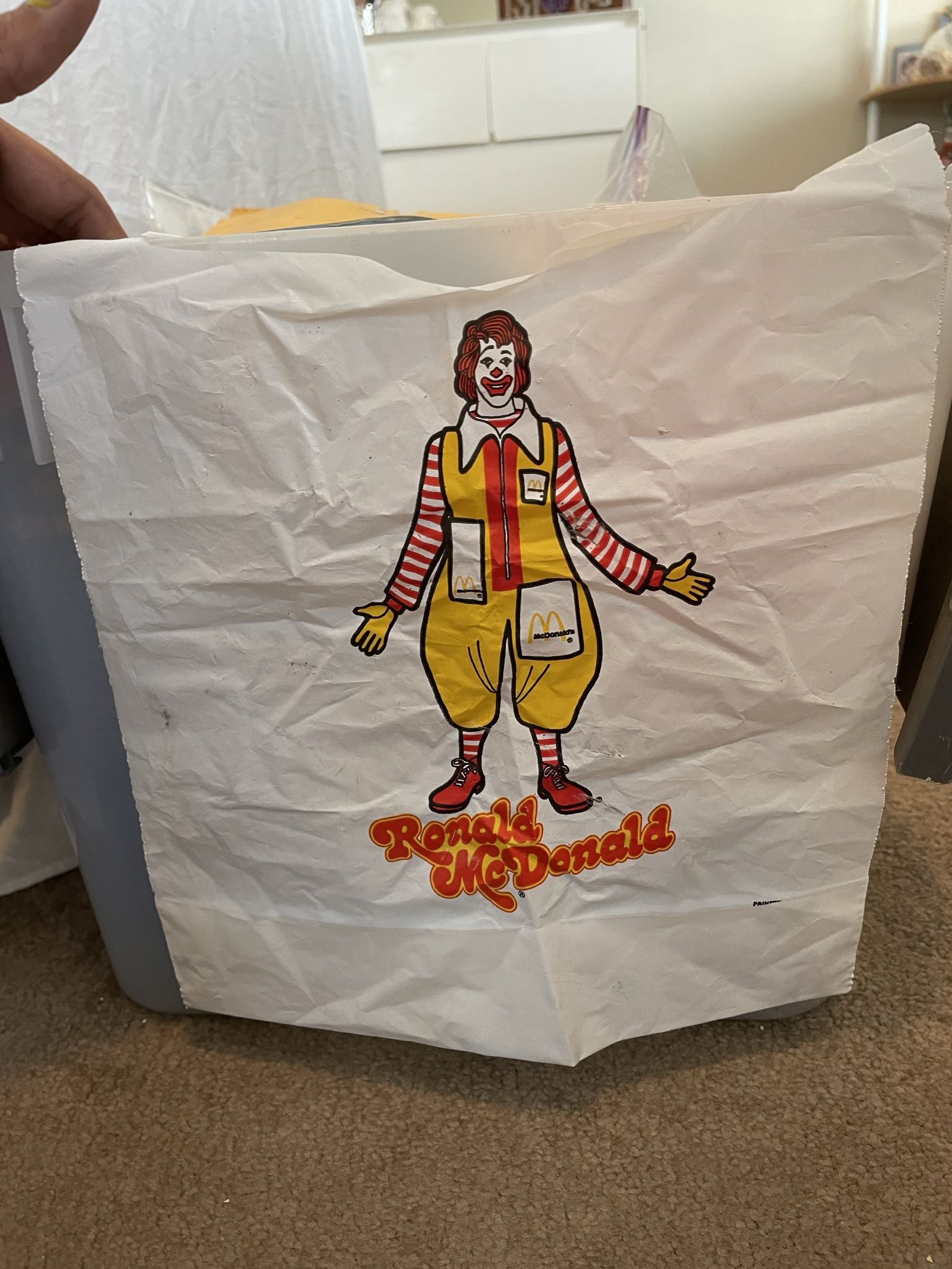 Vintage Ronald McDonald McDonald's Plastic Bib