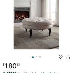 BOWERY HILL Round Ottoman in Natural 