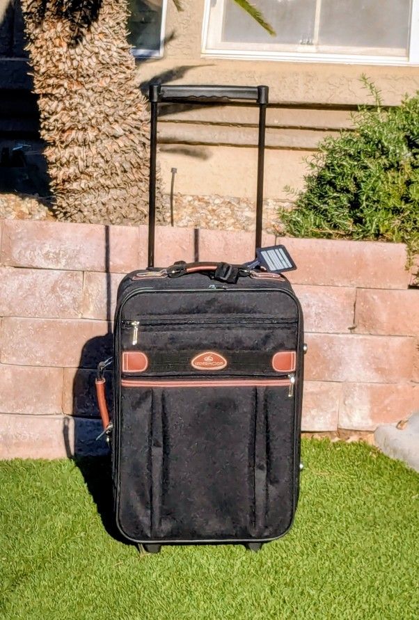 Ledermoda 20" Small Travel Carry-On Luggage Zip-Around Rolling Suitcase Bag EUC
