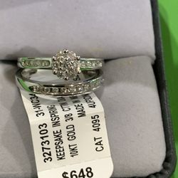 ***  WHITE GOLD LADY’S WEDDING RING SET ***
