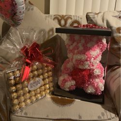 Rose Bear with Ferraro Rocher 48 count $60