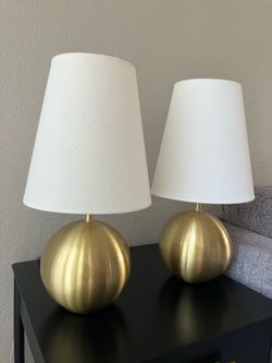 Kate Spade Brass Lamps • White Shades • Like New • Set of 2