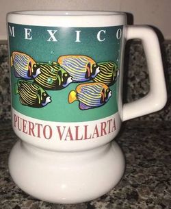 Puerto Vallarta Mexico Coffee Cup Big Mug Fish Sea Water Fishing