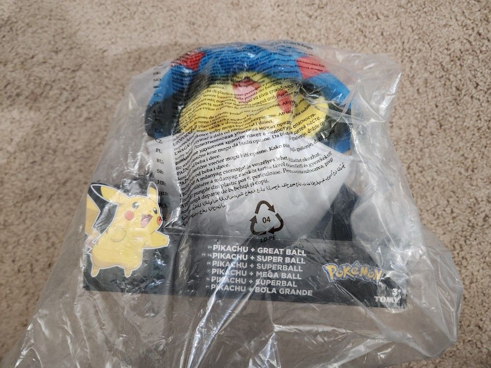 Tomy Pokemon Pikachu in Great Ball Plush with Zipper 8" Stuffed Toy