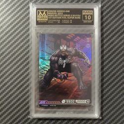 Venom Spider Man foil 1st edition card Disney Marvel GRADED GEM MINT 10 POP 2