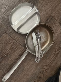Military Style Stainless Steel Mess Kit & Camping Cook Set