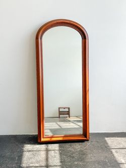 Monumental Antique Arched Solid Wood Mirror – Architectural Frame