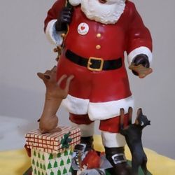 Danbury Mint Santa Claus Little Min Pin Dog Christmas Figurine Statue