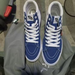 VANS Sk8-Hi Tritone New Men's 10.5 True Blue Moonlight White Shoes