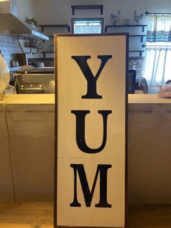 YUM Farmhouse Wood Wall Sign