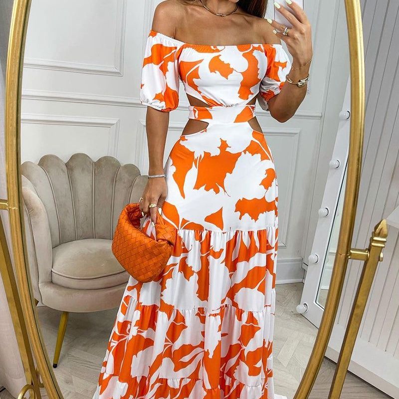 White and Orange Dress
