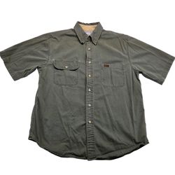 Vintage Carhartt moss green (MOS) 100% cotton short-sleeve work shirt