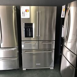 KitchenAid Stainless Steel French Door Refrigerator With Water Dispenser And Ice Dispenser 🧊✅  AND  Manufacturer Warranty