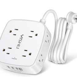 6 Ft Surge Protector Power Strip - 8 Widely Outlets with 4 USB Ports