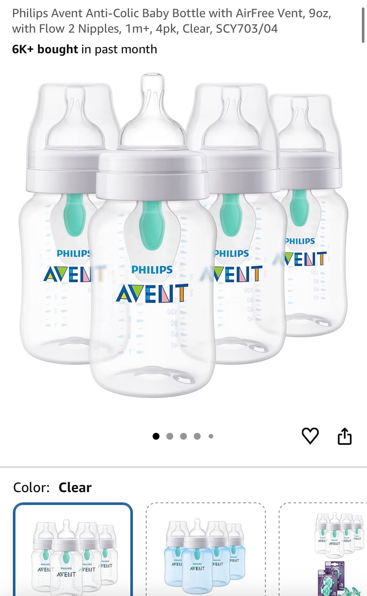 Philips Avent Anti-Colic Baby Bottle with AirFree Vent
