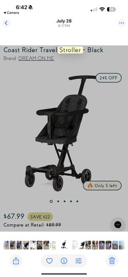Dream On Me Coast Rider Travel Stroller – Black