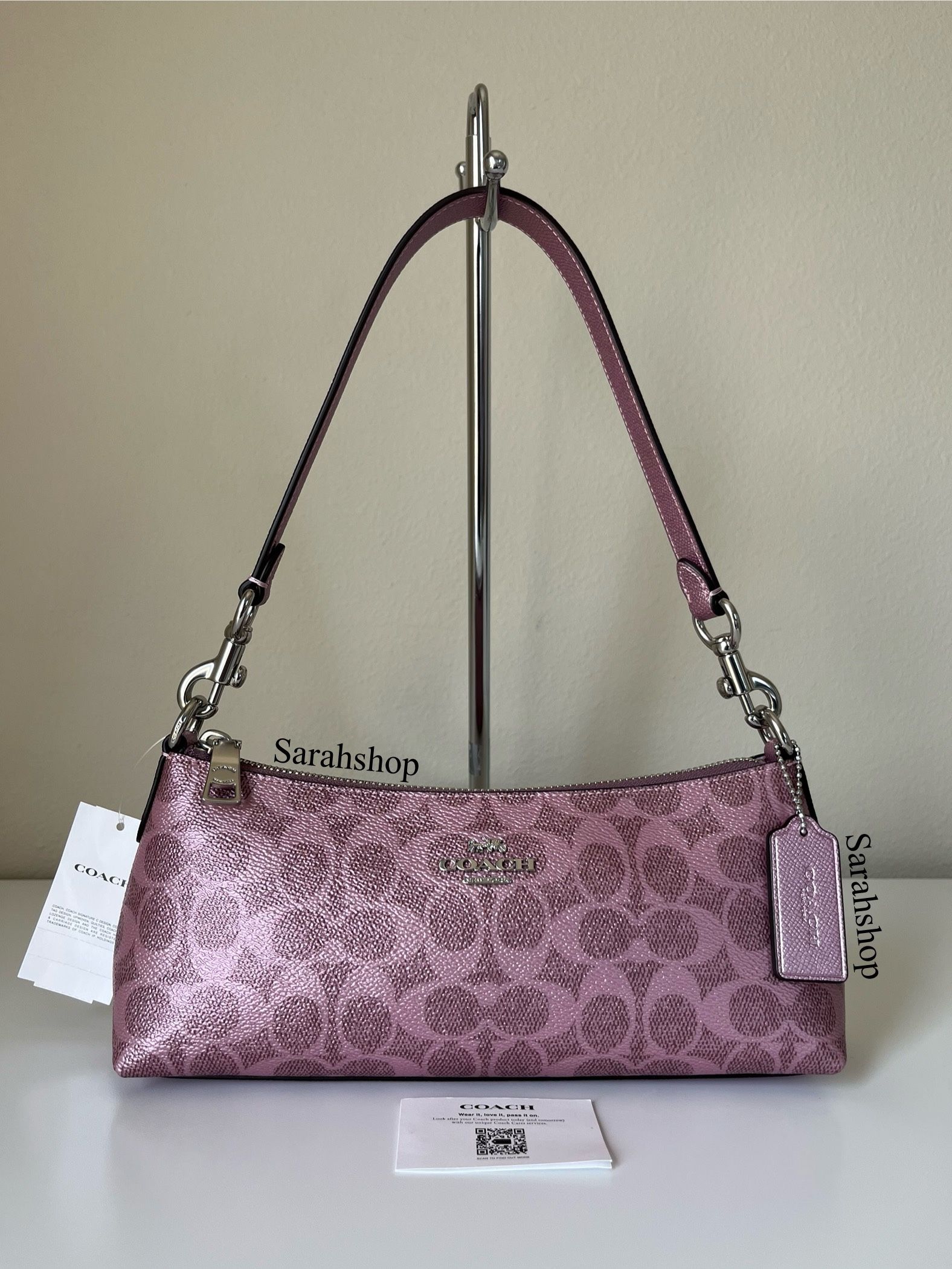 Coach Charlotte Shoulder Bag In Metallic Signature Canvas