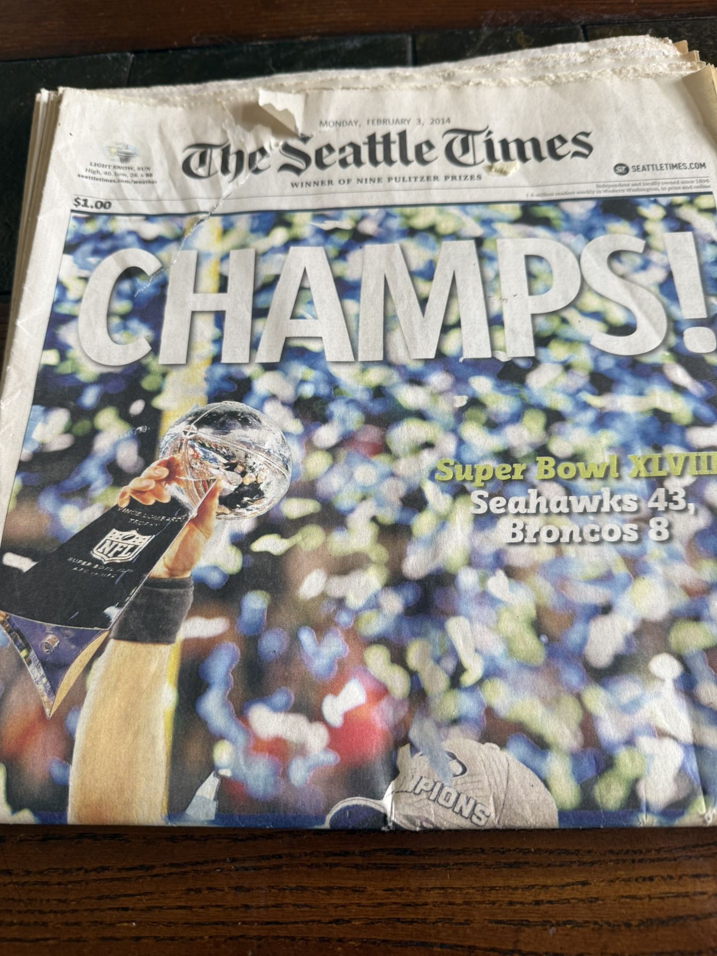 The Seattle Times Seahawks CHAMPS Cover With Others