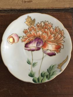 Vintage Floral Flower Saucer Occupied Japan Made Trimont Bone China