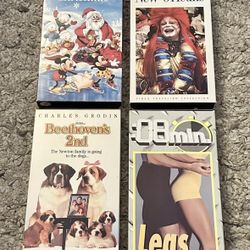 Lot Of 4 VHS Tapes - Family/Children’s-Travel-Comedy-Fitness 1990s
