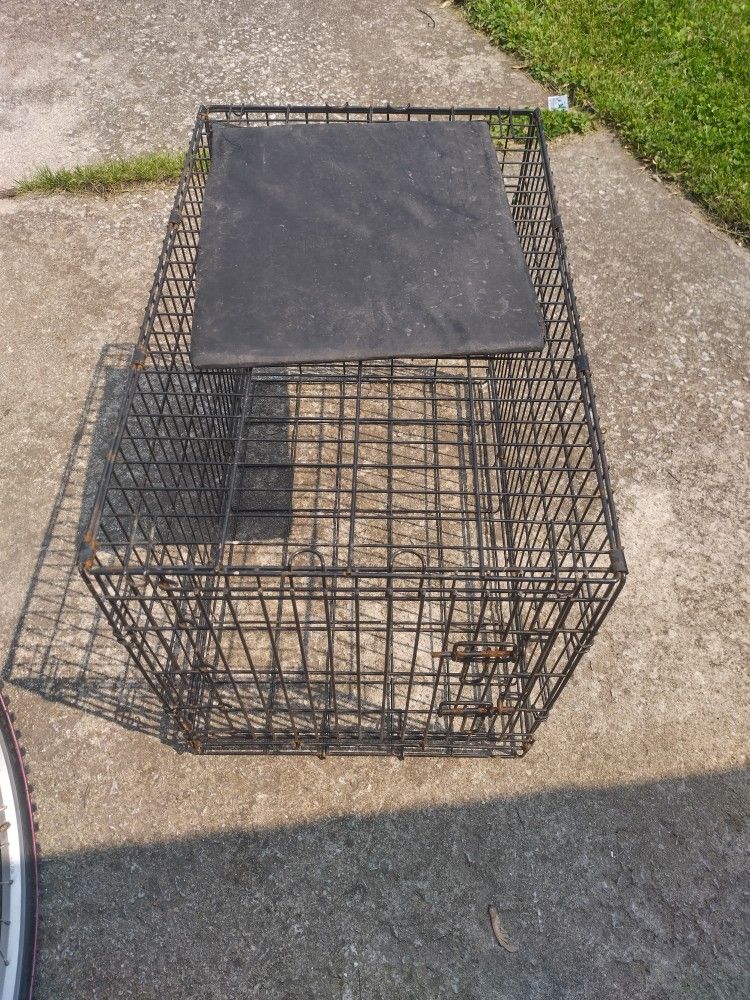 30 Inch Dog Cage Kennel Doghouse Folding With Sit Mat