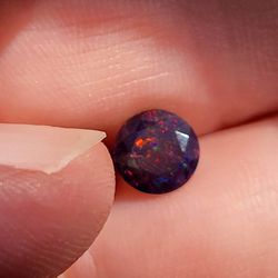 .85ctw Natural Black Ethiopian Fire Opal Genuine Gemstone Round Cut