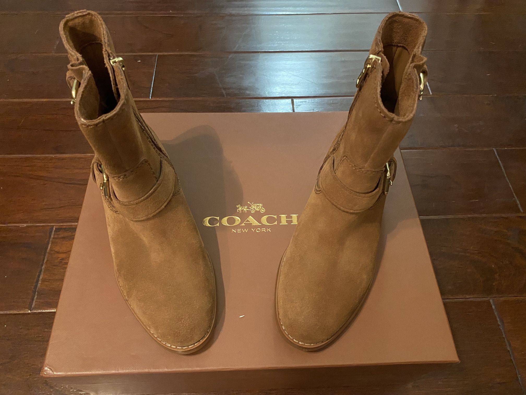 Coach Alston Suede Saddle Bootie