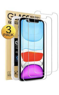 Compatible with iPhone XR Screen Protector, iPhone 11 Screen Protector,Tempered Glass Film for Apple iPhone XR & iPhone 11, 3-Pack Clear