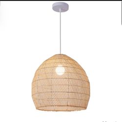 Hand-Woven Bamboo Rattan Hanging Light