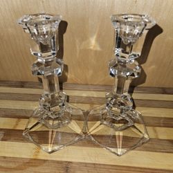 Oslo By Tuscany  6' Lead Crystal Taper Candlestick.