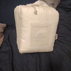 100% Washed Linen Solid Sheet Set - Casaluna

