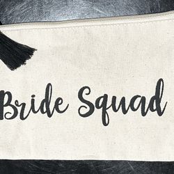 Bride Squad Bridesmaid Canvas Makeup Bag