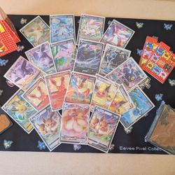 Eevee Lovers' Premium Collector’s Bundle – V / GX / EX / VMAX Cards + Deck Box, Sleeves & Playmat!