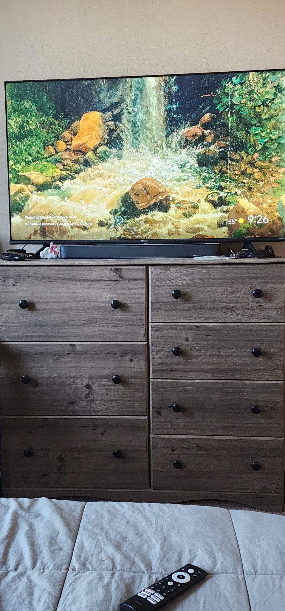 Brown Bedroom Set - 2 Bedside Dresser With Matching Large Dresser